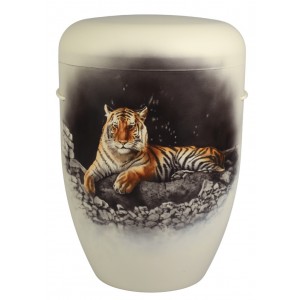 Hand Painted Biodegradable Cremation Ashes Funeral Urn / Casket - Giraffe 